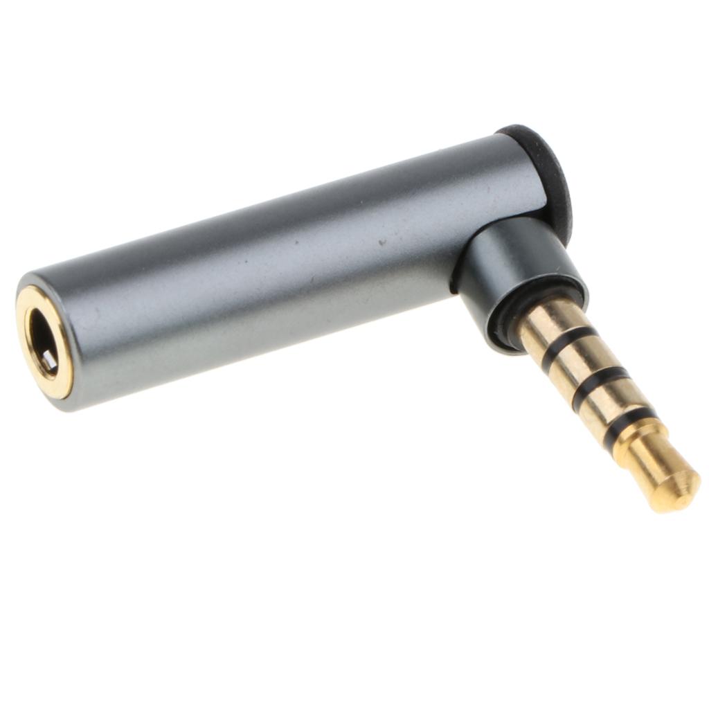 3.5mm Male to Female 90 Degree Right Angled Adapter Audio Microphone Jack