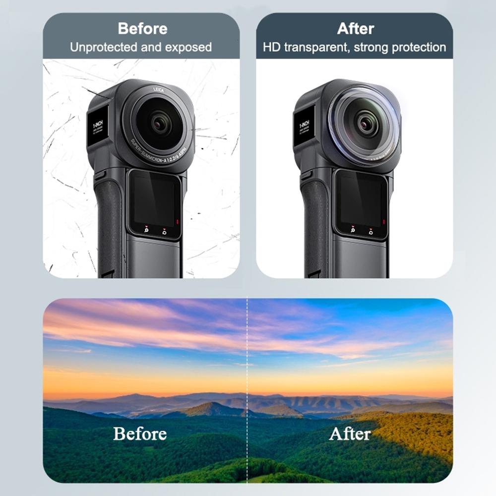 2pcs Panoramic Camera Lens Guards Lens Protective Cover Lens Protector Compatible with Insta360 ONE RS 1-Inch 360 Edition Camera
