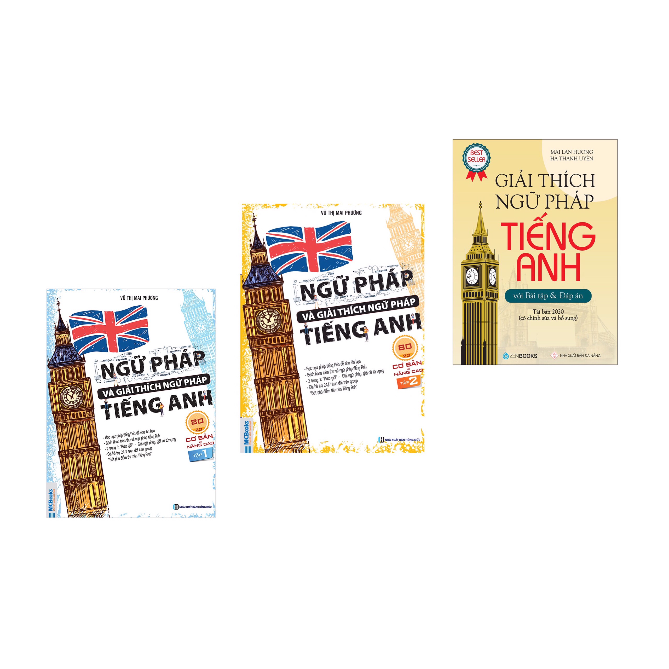 Combo 3  cuốn: Giải Thích Ngữ Pháp Tiếng Anh  + Ngữ Pháp Và Giải Thích Ngữ Pháp Tiếng Anh Cơ Bản Và Nâng Cao