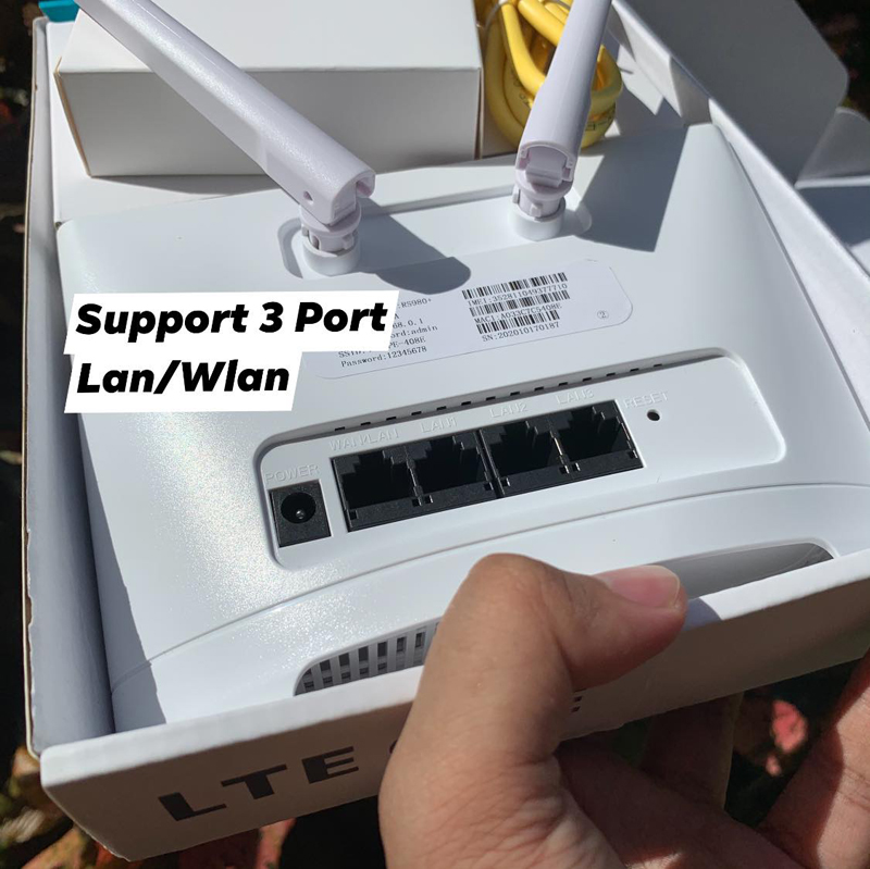 Phát wifi từ sim 4G LTE CPE RS980+ tích hợp 4 cổng WAN/LAN - dùng nguồn trực tiếp 12V hoặc 5V (trắng) HÀNG NHẬP KHẨU