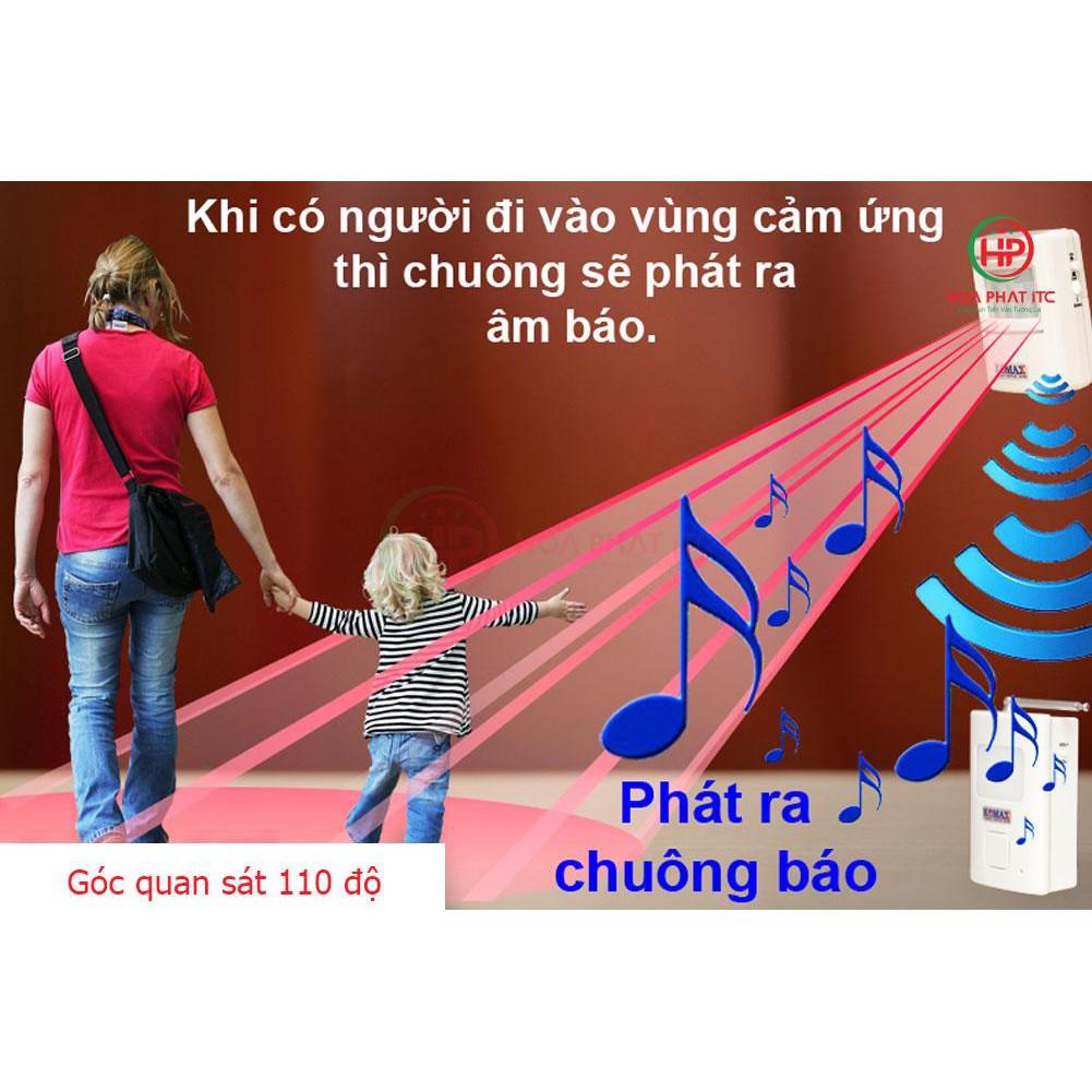 Chuông báo khách hồng ngoại cao cấp Komax - Hàng chính hãng KM-X850 Chuông báo dùng pin + Adapter tiện ích - Hàng chính hãng