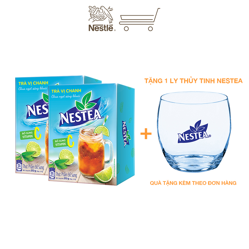 [Tặng 1 ly thủy tinh Nestea] Combo 2 hộp trà vị chanh Nestea (Hộp 18 gói x 14g)