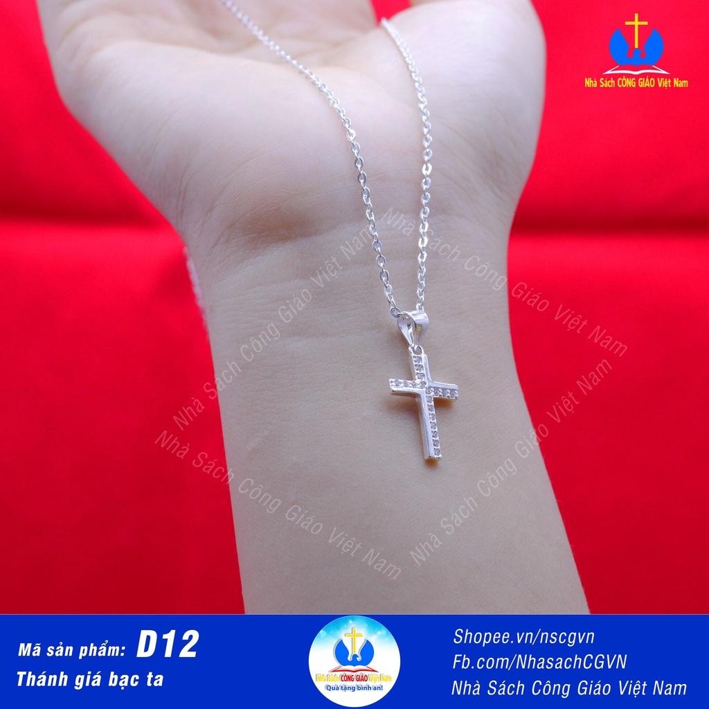 Dây chuyền bạc ta thánh giá đá bạc ta mẫu D12