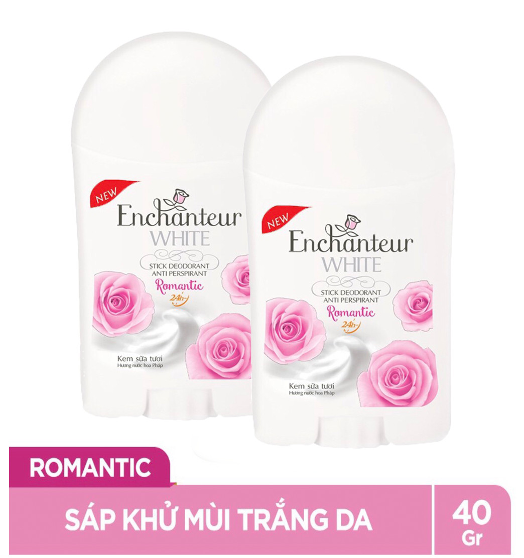 Bộ 3 Sáp khử mùi trắng da Enchanteur Romantic 40g*3