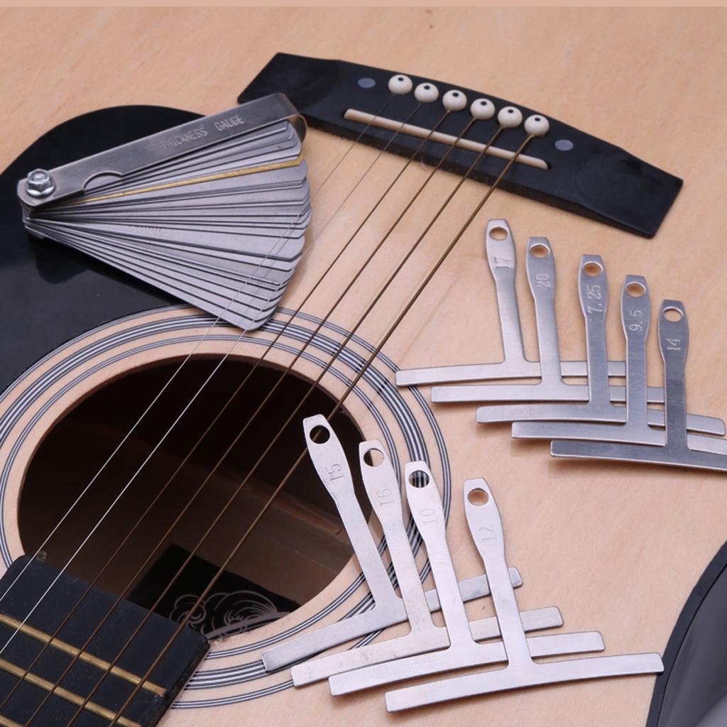 Luthier SỬA CHỮA 5 Bộ Ván Trượt Ngón Tay Ngòi Thường Bảo Vệ Understring Bán Kính Đồng Hồ Đo
