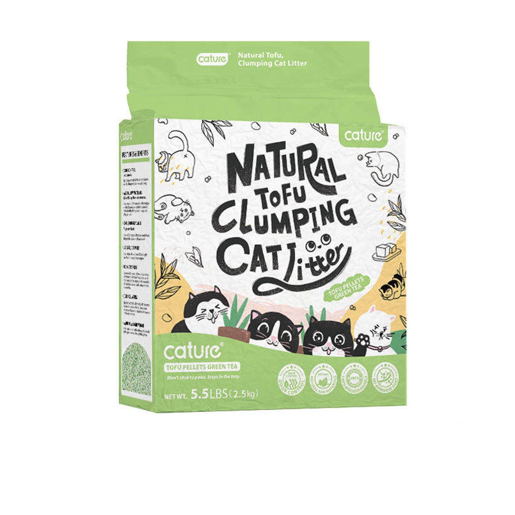 Cát Đậu Nành Cature Tofu (Hương Sữa/ Trà Xanh) Cat Litter Tofu/ Cát Vệ Sinh Cho Mèo 6L -Yuni Pet Shop
