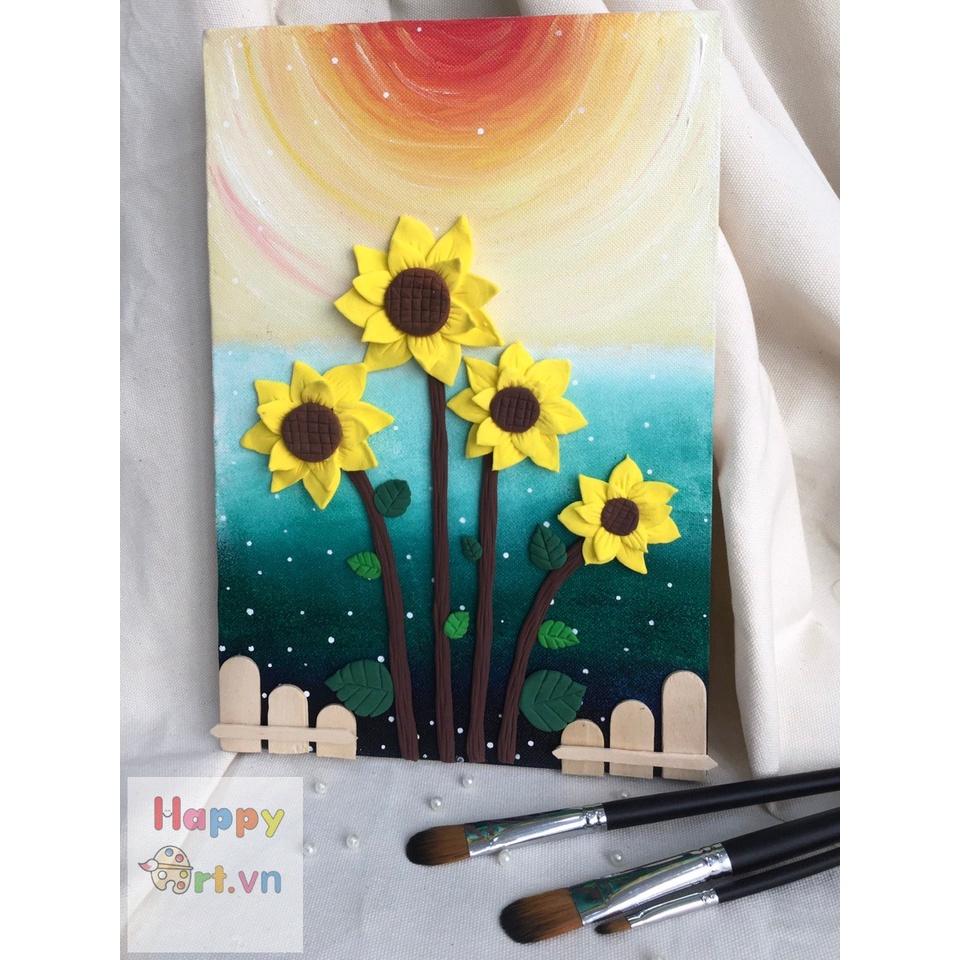 Tranh Canvas vẽ tay HOA HƯỚNG DƯƠNG tô điểm thêm yêu cho ngôi nhà bạn