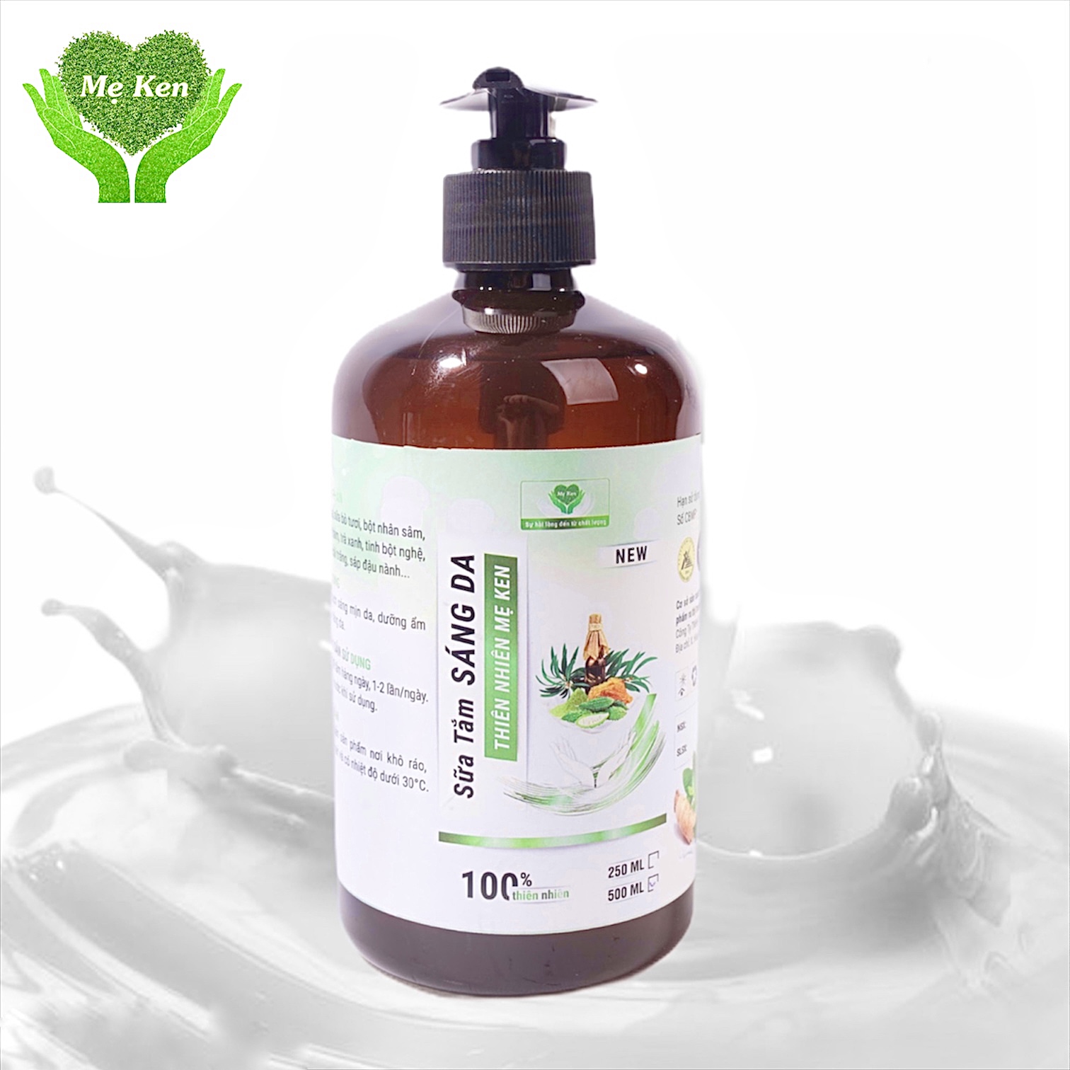 SỮA TẮM SÁNG DA THIÊN NHIÊN MẸ KEN 500ML Mẫu Mới - Sữa tắm dưỡng ẩm, sáng da, chống lão hóa, giảm thâm da