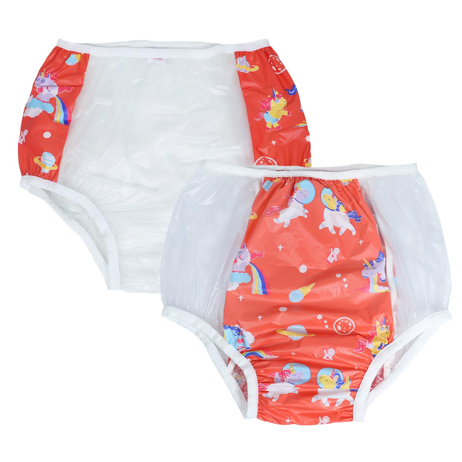 Dadious Trưởng Thành Quần Abdl Tiểu Tiện Thun Nhựa Có Thể Tái Sử Dụng Quần DDLG PVC Quần Lót Nam 2 Màu Vàng Tã XL