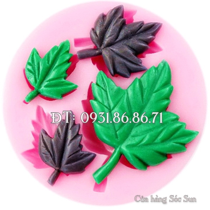 Khuôn silicon 4 chiếc lá – Mã số 1678