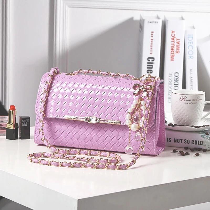 Túi Đeo Chéo Caro Size Lớn T20 Màu Hồng Sen