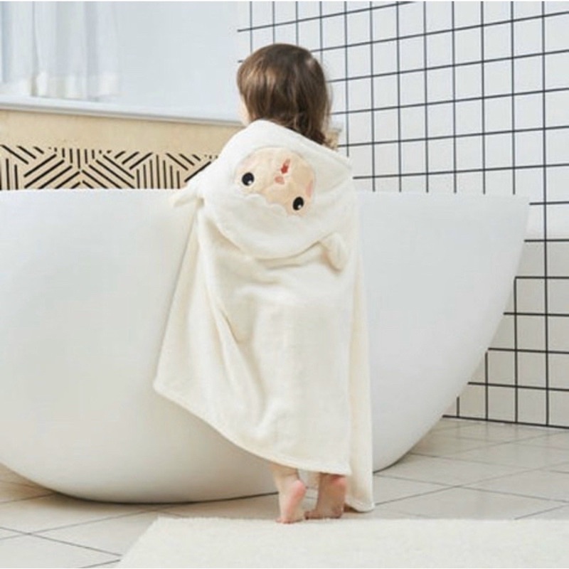 Áo Choàng Cho Bé Có Mũ Lông Cừu MINIIN - Áo Choàng Tắm Dùng Ở Nhà Hoặc Đi Biển - Hàng Chính Hãng