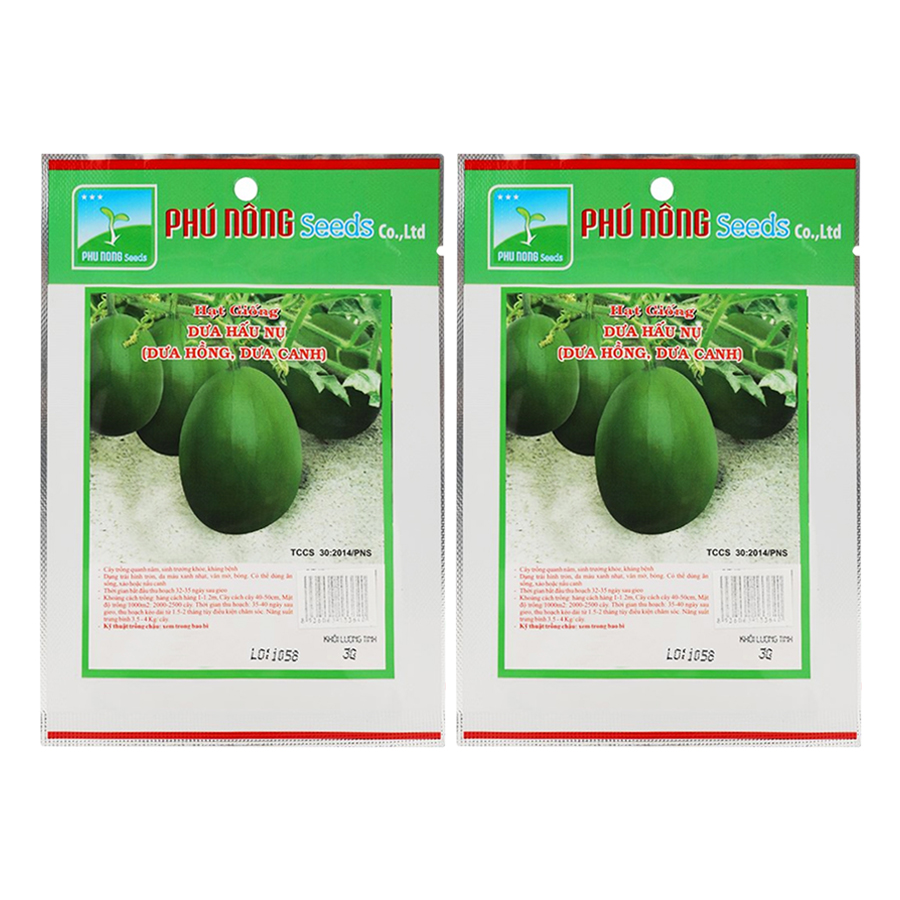 Bộ 2 Gói Hạt Giống Dưa Hấu Nụ Phú Nông