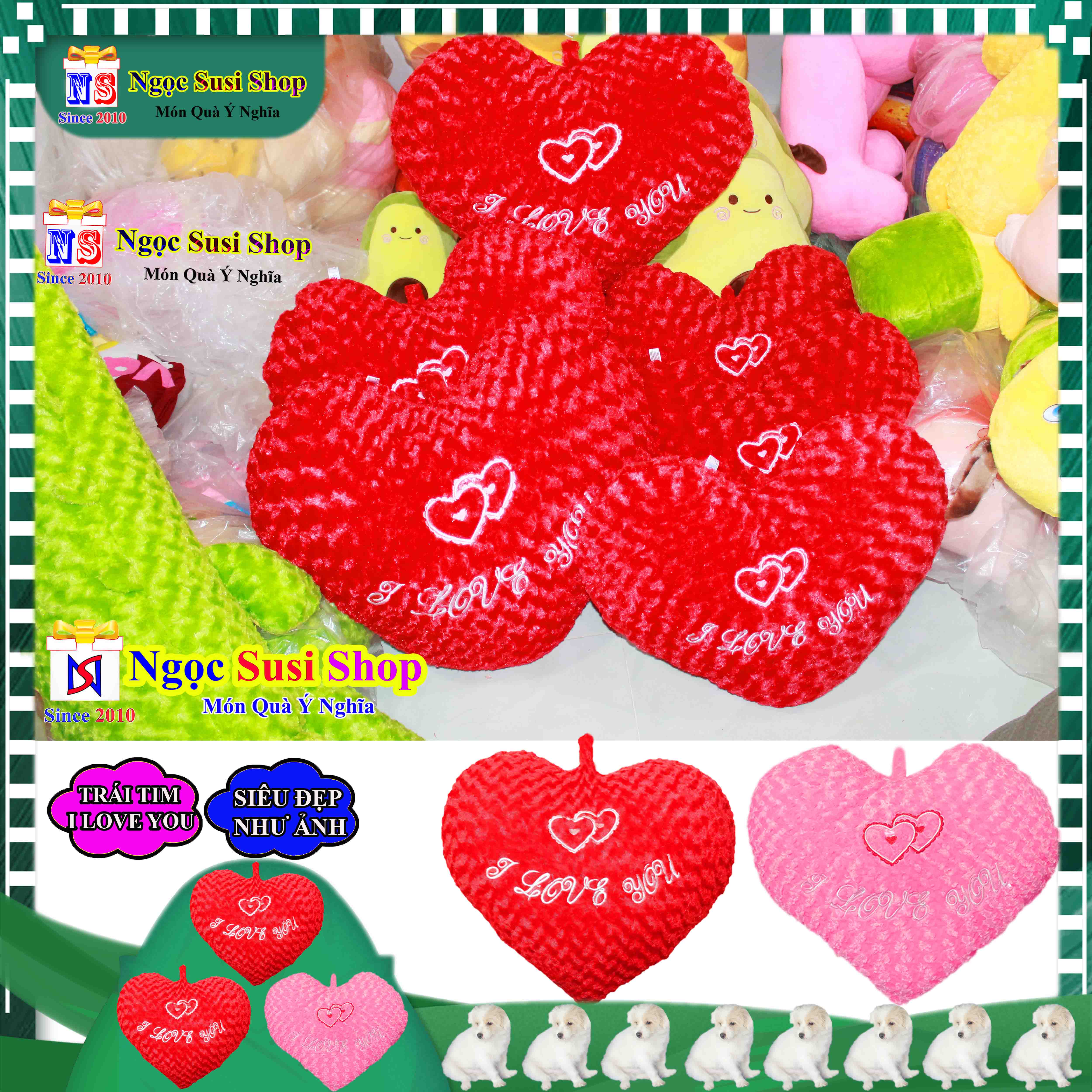 THÚ BÔNG GỐI TRÁI TIM I LOVE YOU SIÊU ĐẸP ÔM NGỦ QUÀ TẶNG - GỐI ÔM TRÁI TIM CAO CẤP