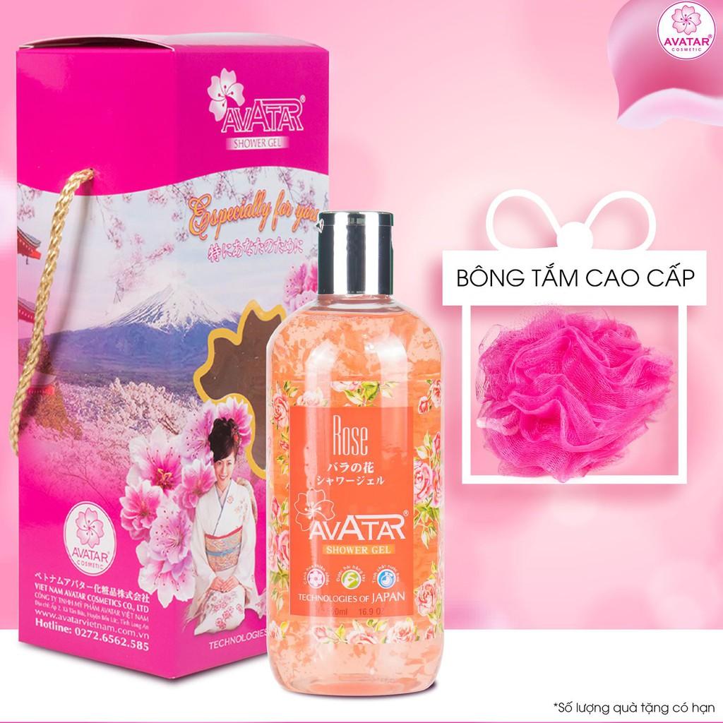 Sữa tắm Nhật cao cấp cánh hoa hồng Rose 500ml- giúp tươi trẻ làn da mịn màng, mềm mại và trắng hồng