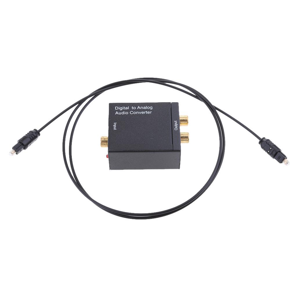 Digital Coaxial  to Analog  Audio Converter with Fiber Cable