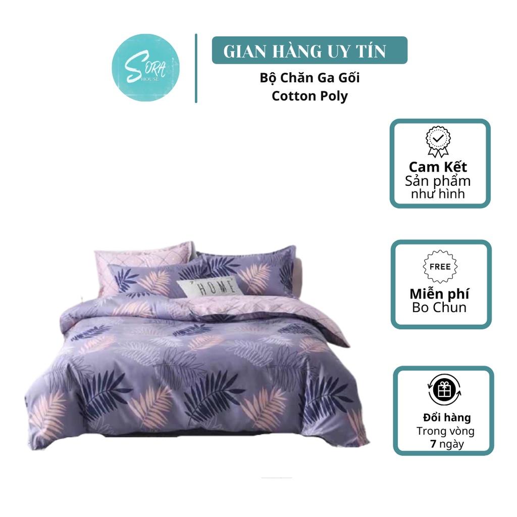 Bộ Chăn Ga Poly Lá Tím