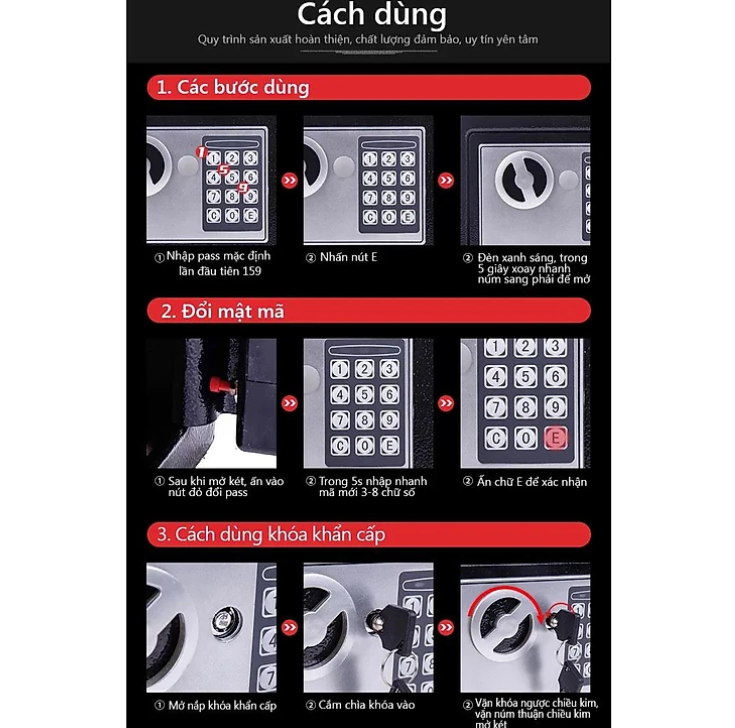 Két sắt mini 17e chống cháy có khóa điện tử chống trộm bảo mật cao, có khe đút tiền hiện đại loại cao cấp 23x17x17(Tặng kèm quà ngẫu nhiên)