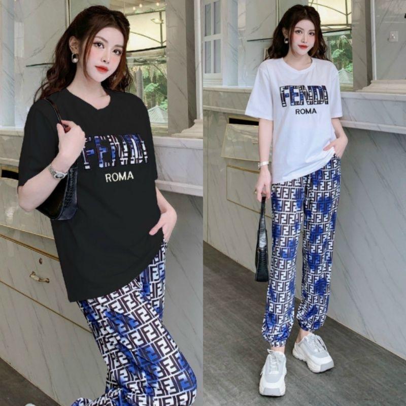 Sét đồ bộ thể thao nữ thun cotton phối thun lạnh 3D cao cấp mẫu mới đẹp có bigsize, sét bộ đi chơi mặc ơ nhà xinh xắn