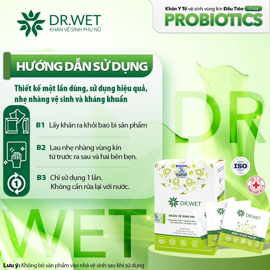 KHĂN Y TẾ VỆ SINH DR.WET - GIẢI PHÁP VỆ SINH TOÀN DIỆN CHO “CÔ BÉ”