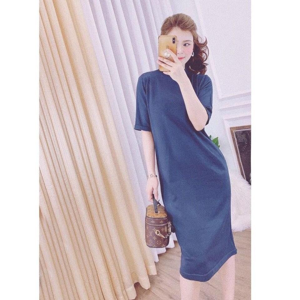 Váy len cổ tròn dài quảng châu nhiều màu