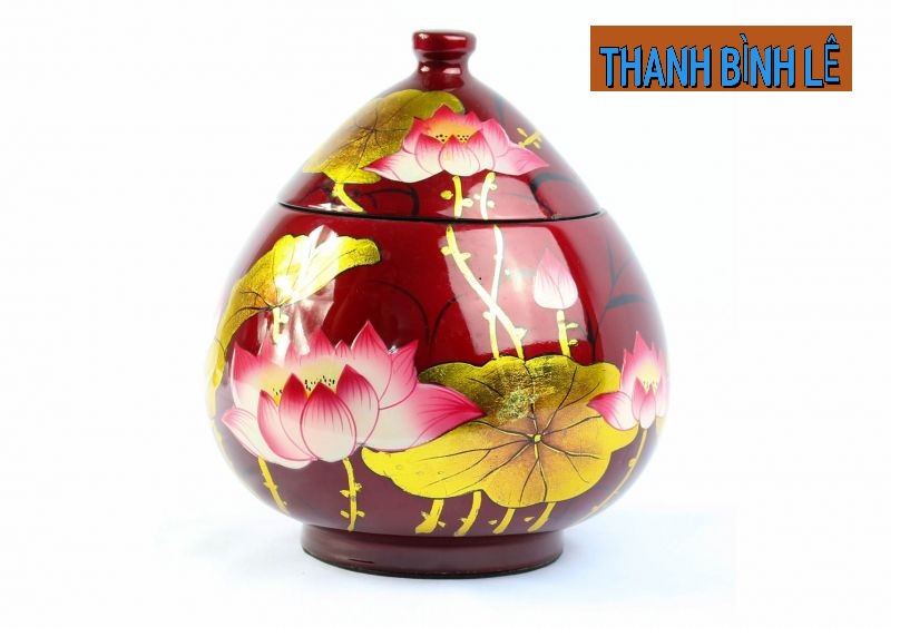 Hủ mận sơn mài họa tiết phong phú