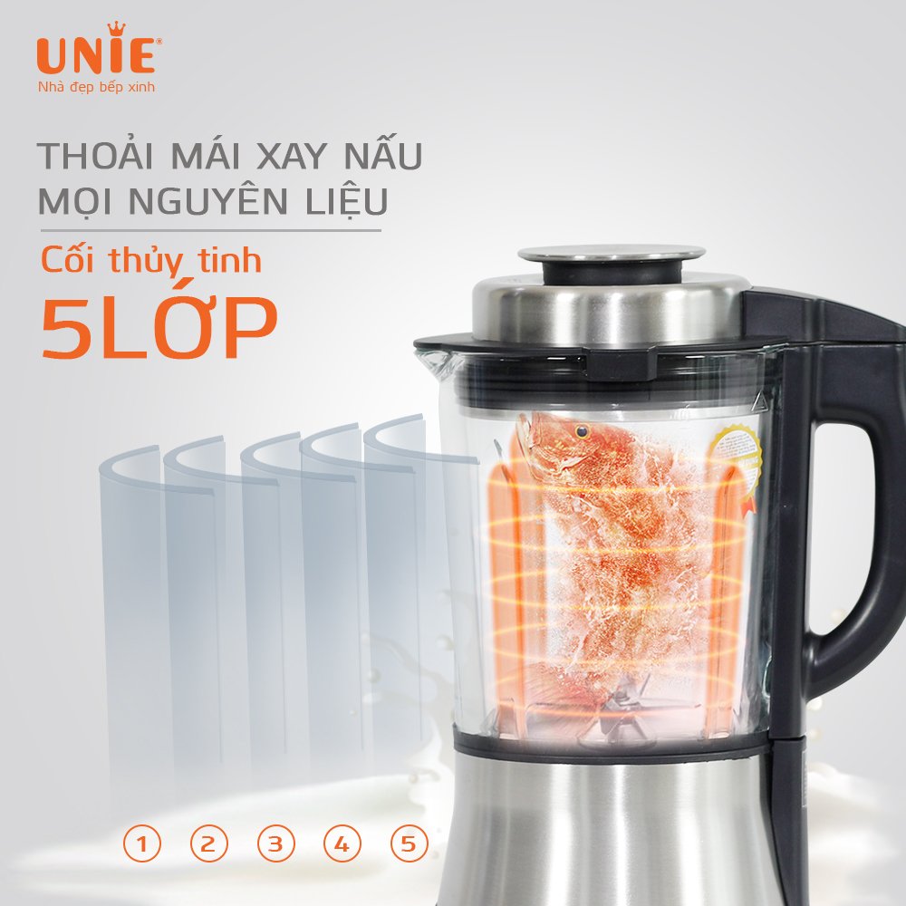 Máy Làm Sữa Hạt Xay Nấu Đa Năng UNIE V1S 9 Chế Độ Nấu Tiêu Chuẩn Đức Công Suất 1800W Dung Tích 1750 ML- Hàng Chính Hãng