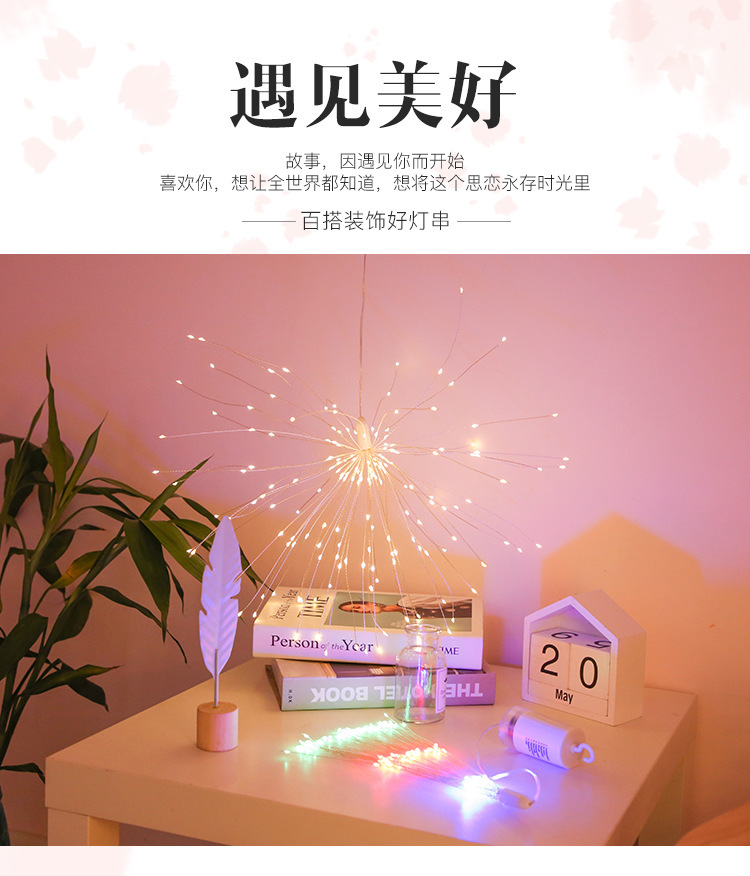 Bộ 1 Chùm Dây Đèn Led 40 Sợi - 1 sợi 5 tầng led Hiệu Ứng Sáng Decor Trang Trí Nhà Cửa, Trang Trí Mọi Không Gian