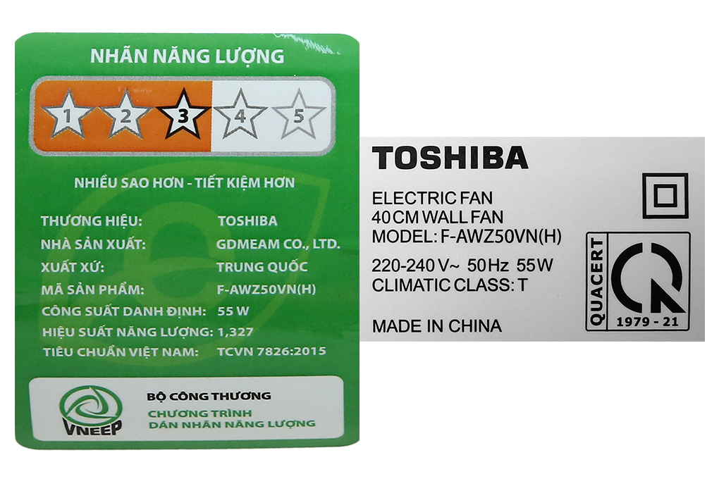 Quạt Treo Tường Toshiba F-AWZ50VN(H) - Xám - Hàng chính hãng