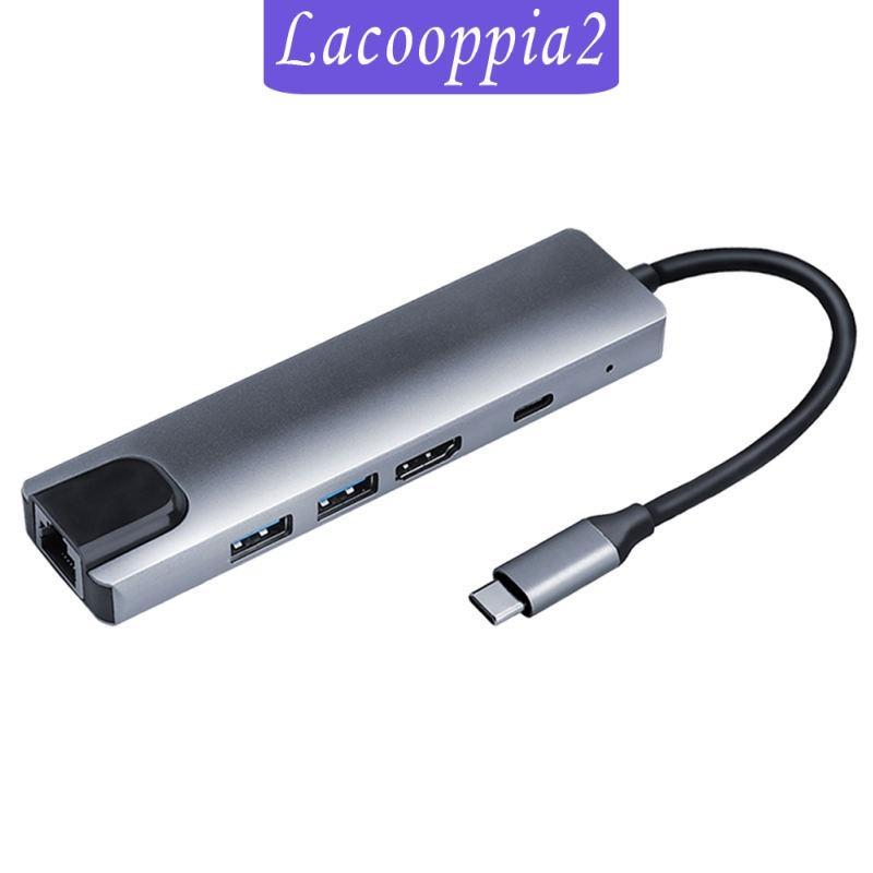 USB-C Type-C HUB to 2x USB 3.0 65W PD Charging Port Ethernet Rj45 Adapter