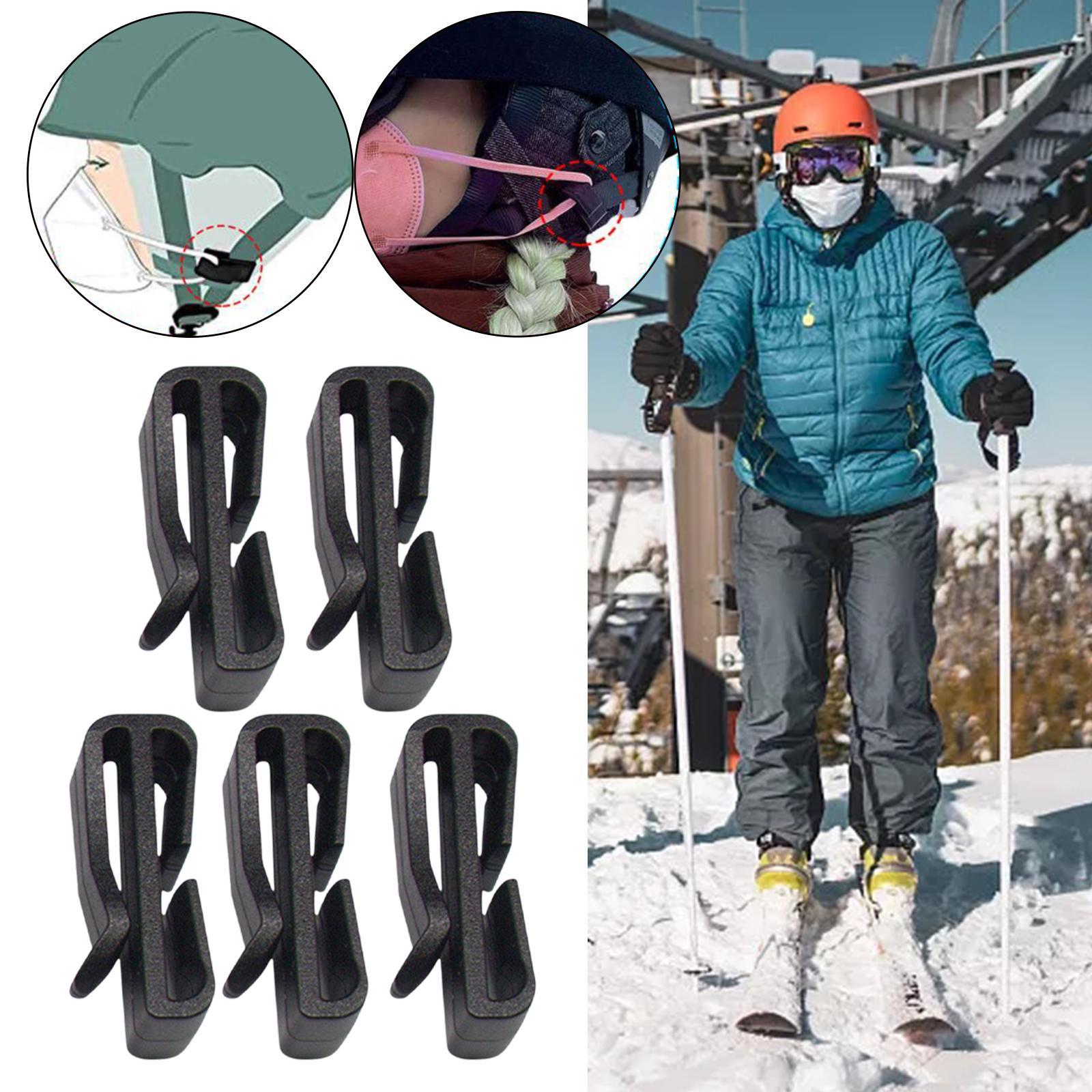 5Pcs Helmets Mask Hook Mask Holder Ski Helmet Clips, for Cycling Riding Climbing