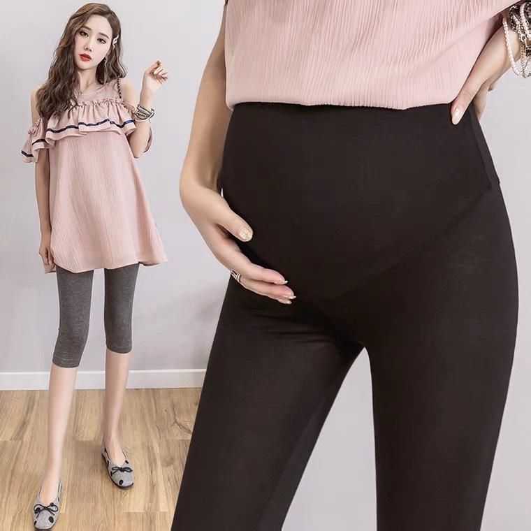 Quần bầu, quần legging lửng nâng mông, chất cotton dày đẹp co dãn 4 chiều, freesize 40-70kg (có đáp bụng và chun chỉnh)