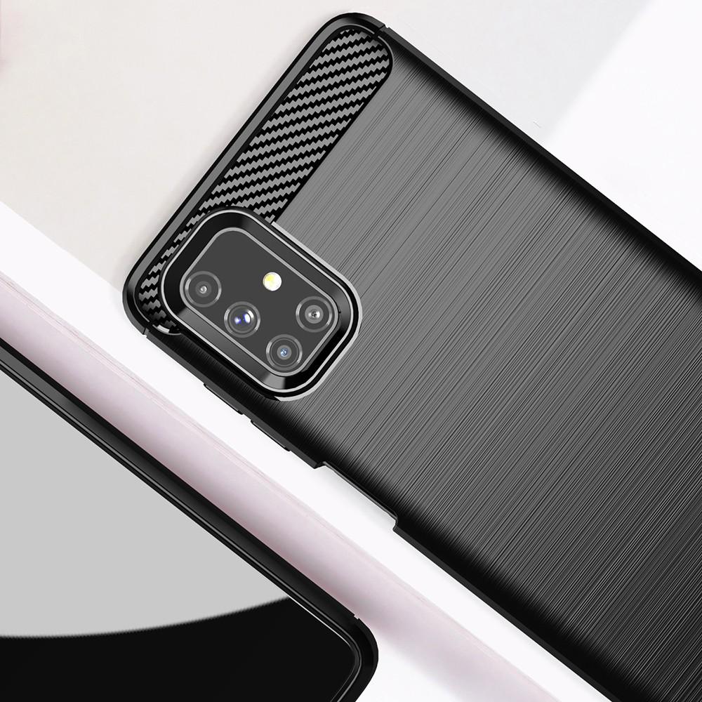 Ốp lưng cho Samsung M51 dẻo Cacbon phay xước chống sốc chống vân tay