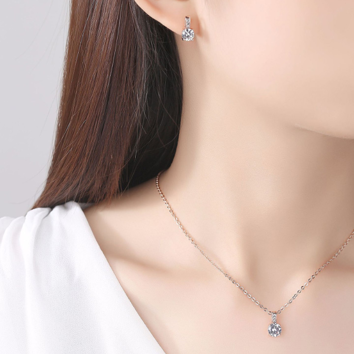 Bộ trang sức nạm đá zircon xinh xắn BHB131