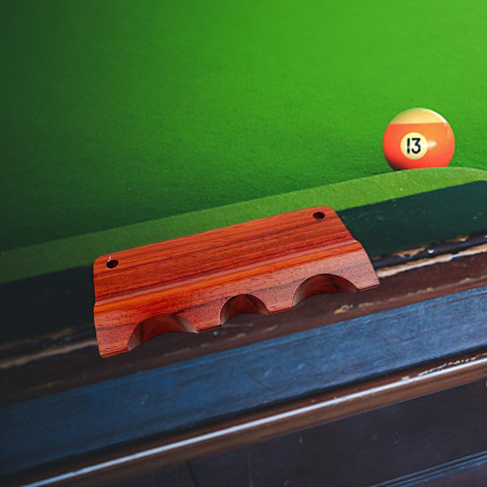 Pool Cue Holder for Table, Pool Table Cues Sticks Holder, Portable Nonslip Weighted Wooden 3 Cue Durable Snooker Rod Rack Table Clip