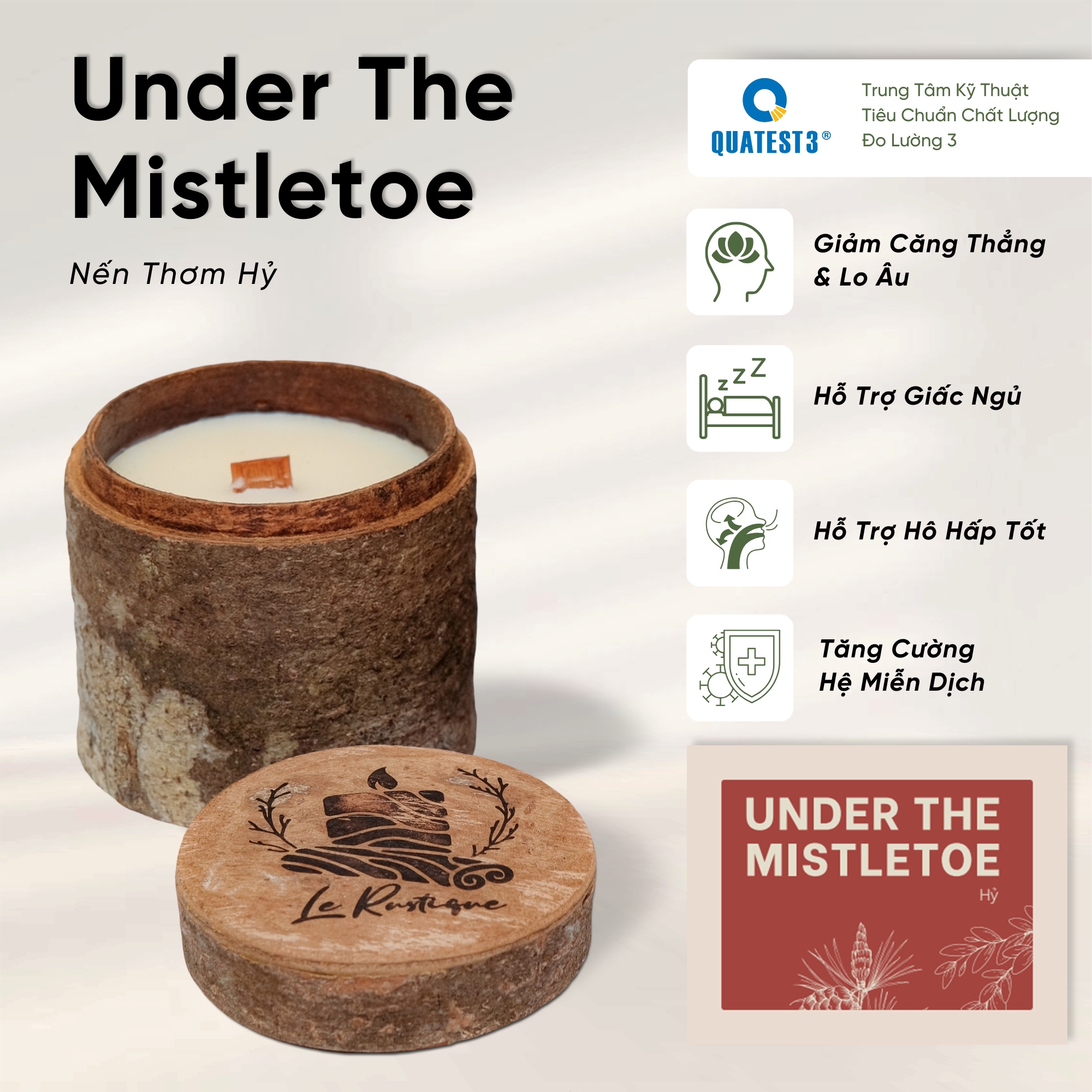 Nến Thơm Trị Liệu Le Rustique Hỷ (Under The Mistletoe) - Nến Thơm Cao Cấp - An Toàn Sức Khỏe