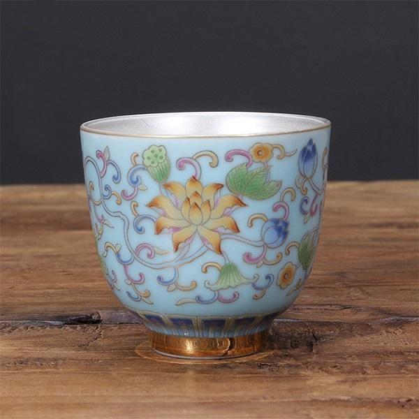 Chén Bạc uống trà hoa sen – màu xanh