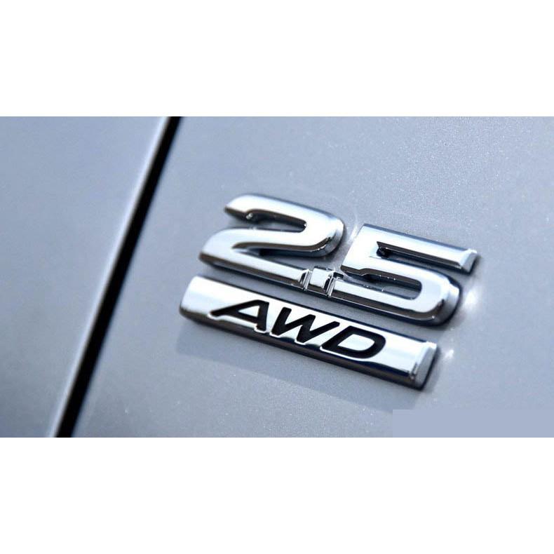 Tem 3d Chữ AWD , Chữ 2.5 Dán Xe ô Tô MS-93