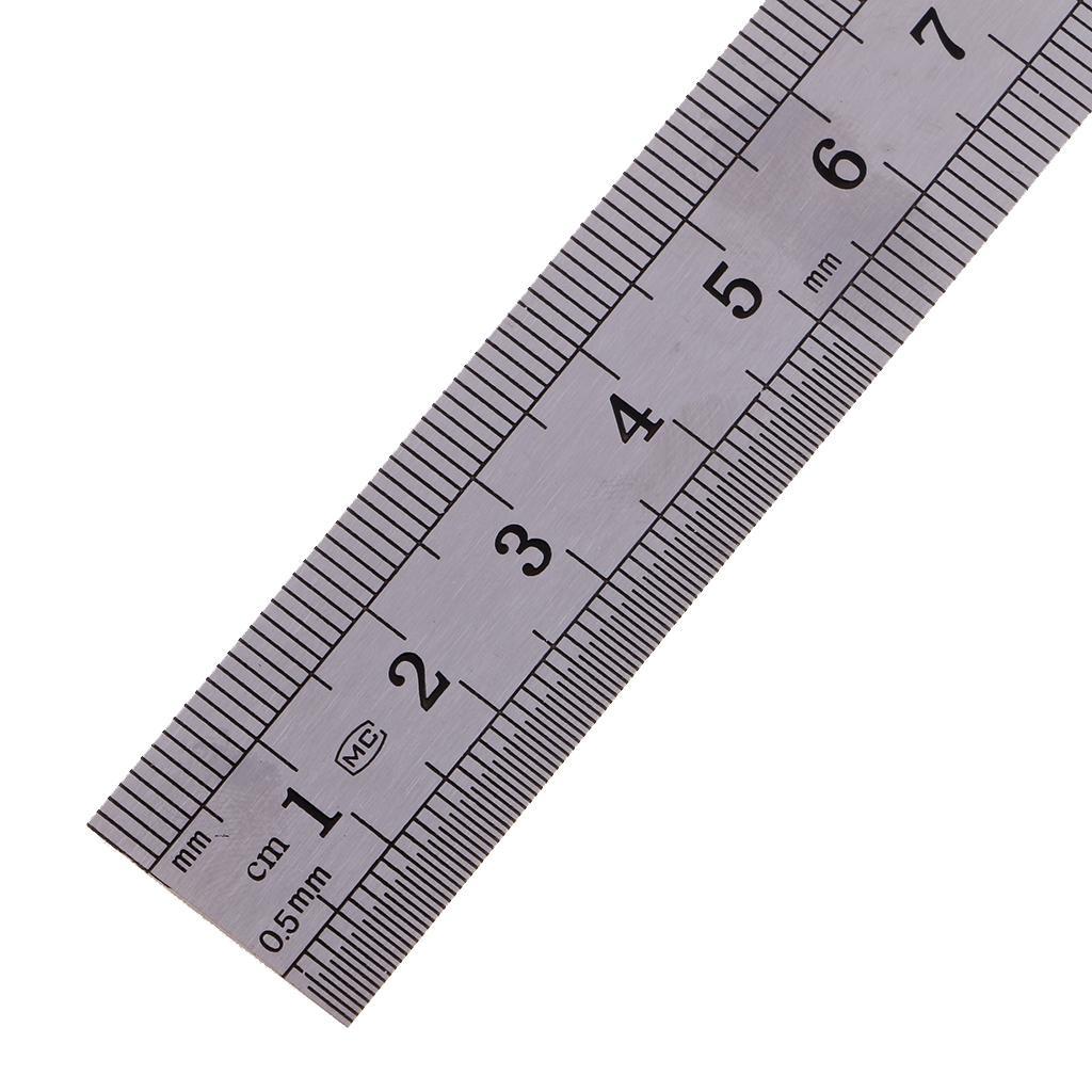 2 x Durable Stainless Steel Straight Ruler for Carpenter,Engineering,Teacher