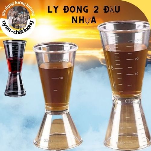 Ly đong 2 đầu - Zigger 2 đầu pha chế nhựa