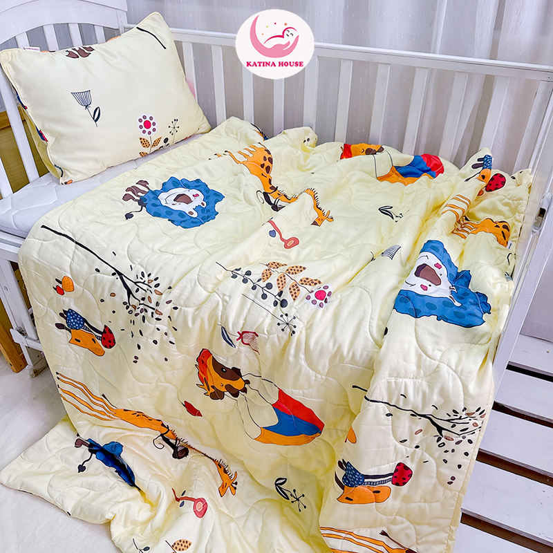 Bộ chăn gối cho bé Katina House, vải tencel siêu mềm mát, mịn êm, phù hợp 5-10 tuổi