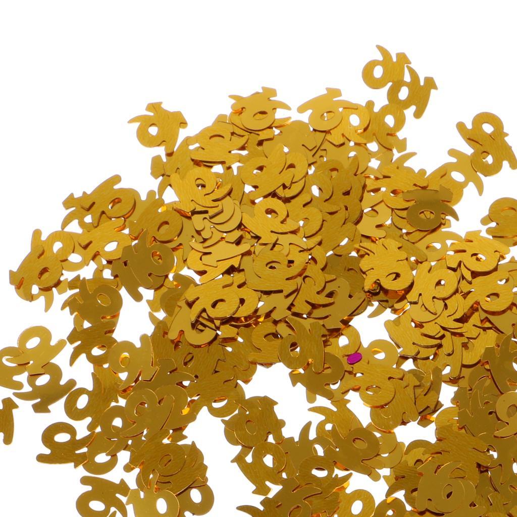 2X Table Confetti Age Birthday Party Wedding Anniversary Table Confetti Gold 16