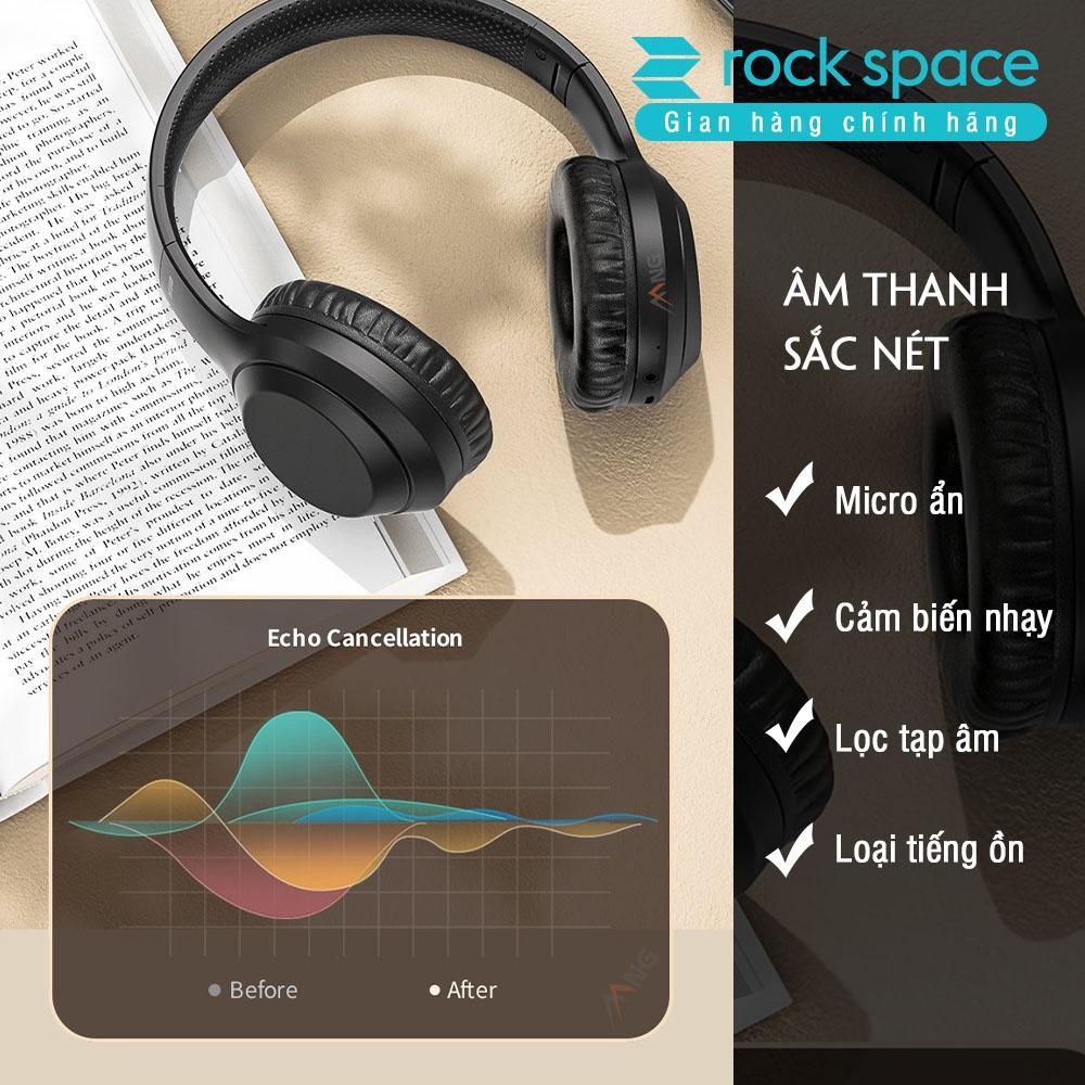 Hình ảnh Headphone Tai Nghe Chụp Tai bluetooth Rockspace O2 kết nối không dây có mic nghe nhạc liên tục 15h - Hàng chính hãng bảo hành 12 tháng