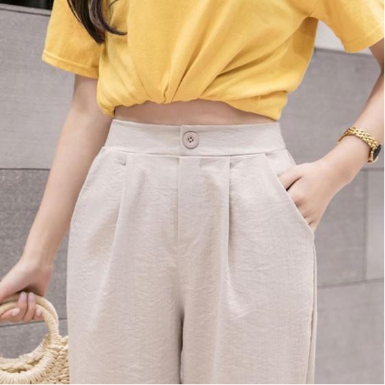 QUẦN BAGGY KHÓA THẬT CÓ CHUN SAU CHẤT ĐŨI NHẸ MÁT THỜI TRANG BANAMO FASHION BAGGY ĐŨI KHUY TRƯỚC CHUN SAU 821