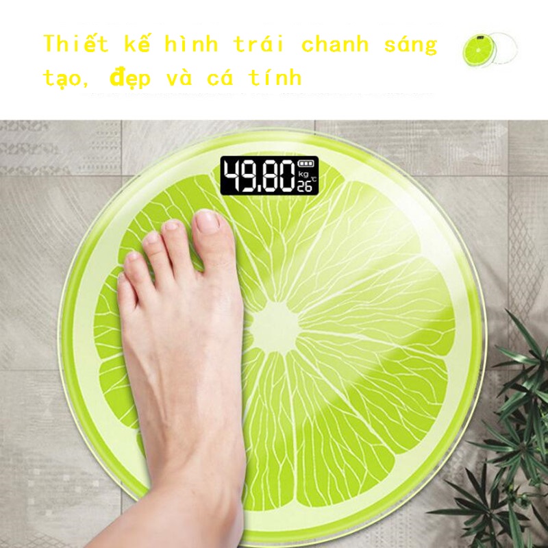 Cân điện tử hình trái cây, cân sức khỏe - tặng móc treo chổi