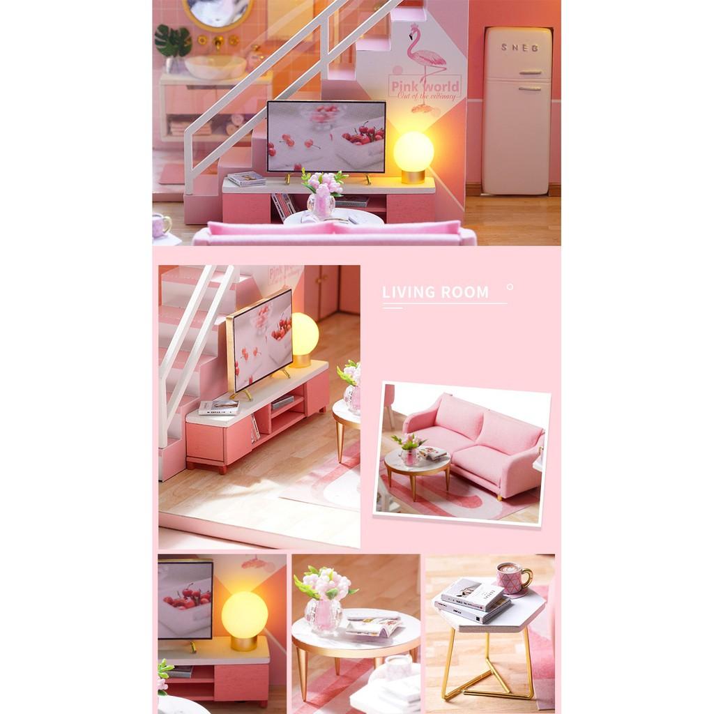 Mô hình nhà búp bê DIY Doll House Miniature_ MEETING YOUR SWEET _ TẤM CHE BỤI + KEO