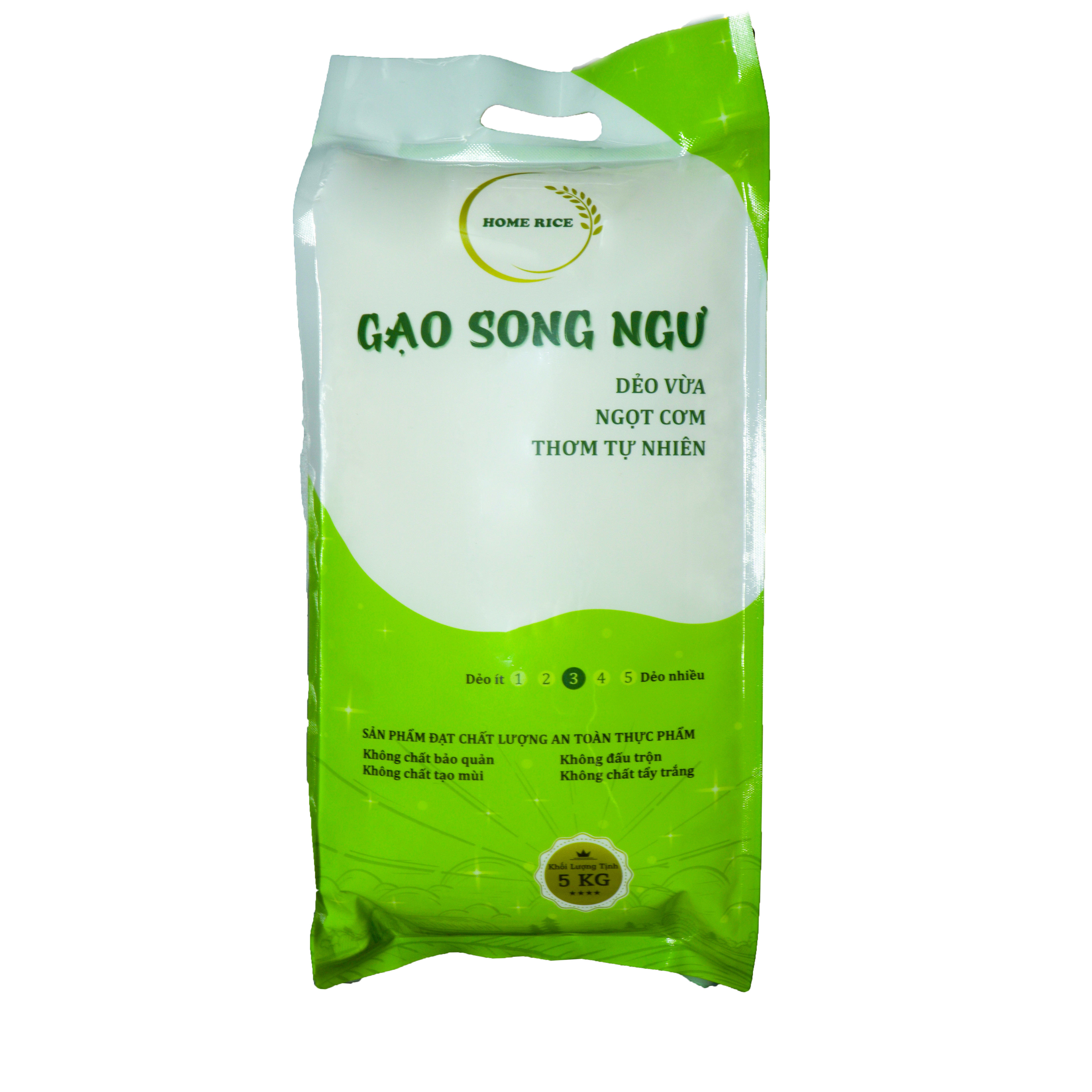 GẠO SONG NGƯ DẺO VỪA - NGỌT CƠM - THƠM TỰ NHIÊN (TÚI 5KG) - GẠO HOME RICE