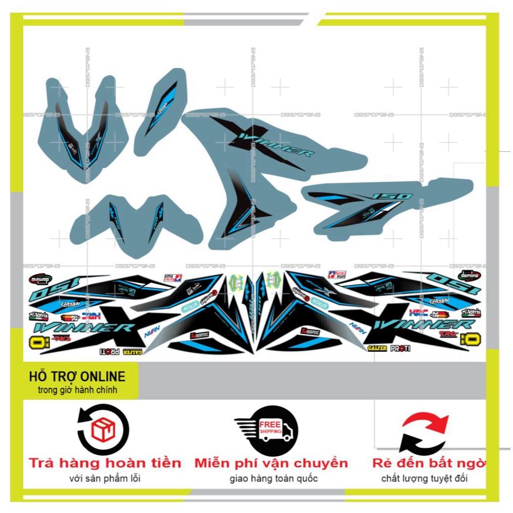 TEM RỜI WINNER X DÁN XE XÁM XI MĂNG - BI DECAL