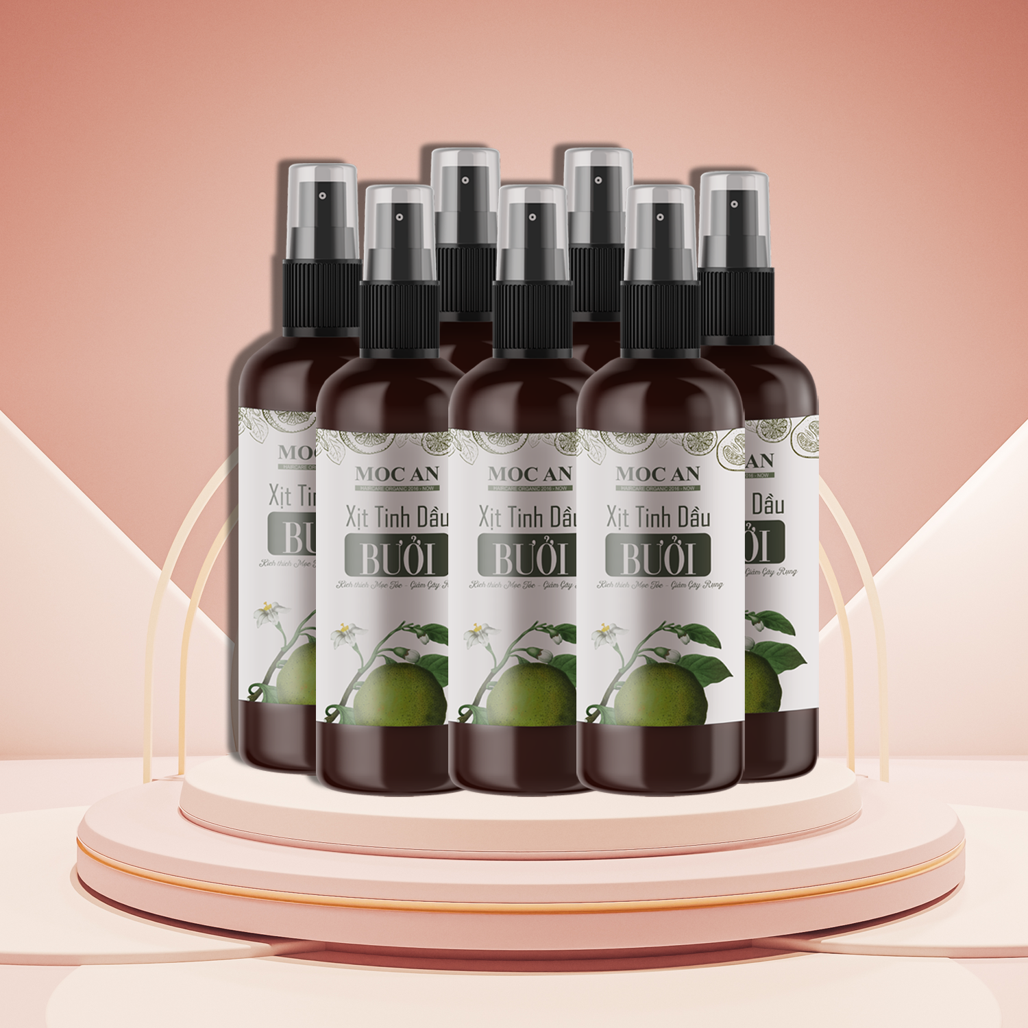 Combo 7 Chai Xịt Tinh Dầu Vỏ Bưởi Da Xanh Mộc Ân Haircare