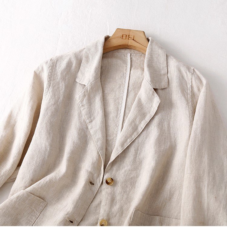 Áo blazer nữ, áo khoác vest công sở đóng cúc, kiểu dáng cơ bản, chất linen bột đẹp CS04